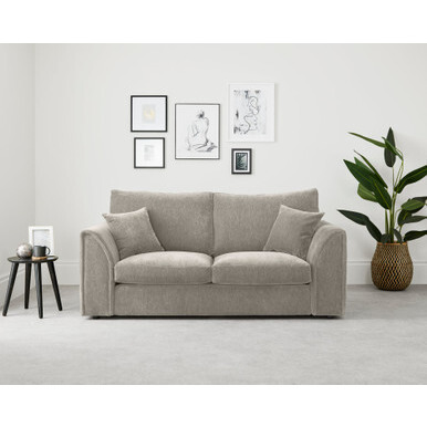 Arthur Upholstered Putty Beige Velvet 3 Seater Sofa by FurnitureBox ...