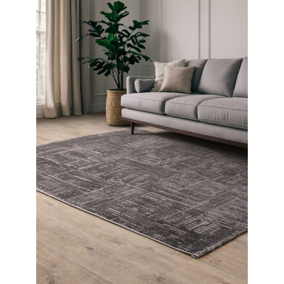 The Rug Edit Axel Grid Charcoal Rug by George at ASDA | ufurnish.com