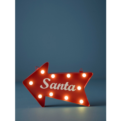 Red Christmas Santa LED Arrow Sign by George at ASDA | ufurnish.com
