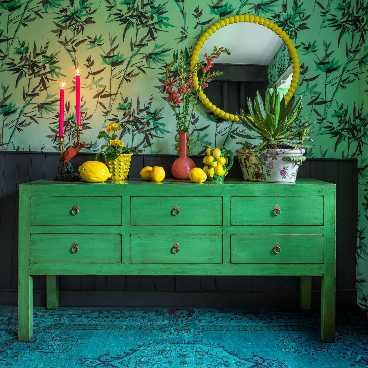 Graham and Green Leshan Jade Six Drawer Sideboard by Graham & Green