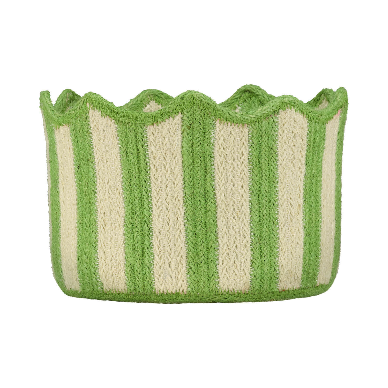 Graham and Green Jade Green Striped Posy Basket by Graham & Green