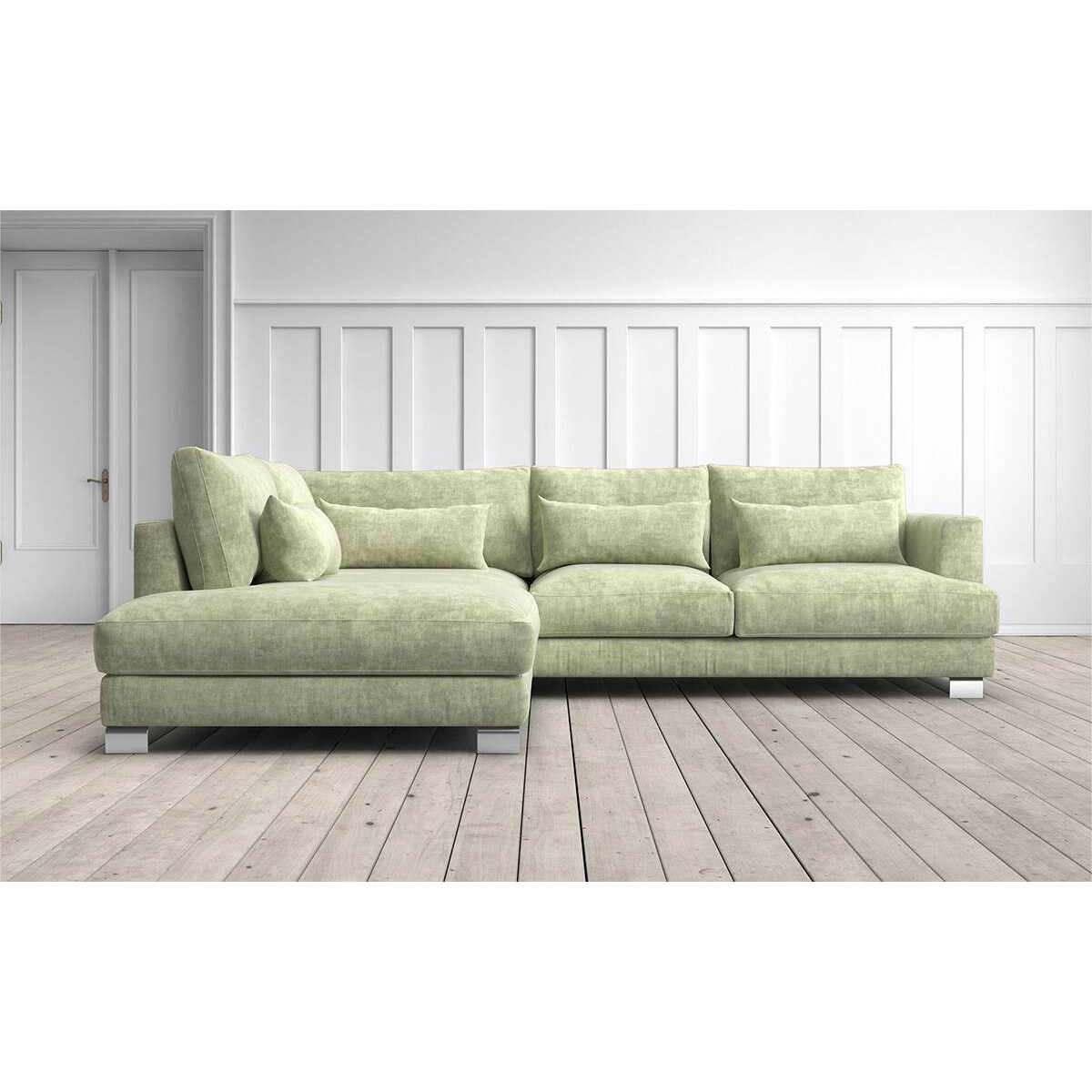 Graham and Green Dakota 2 Seater Left Chaise Sofa in Fennel Luxe