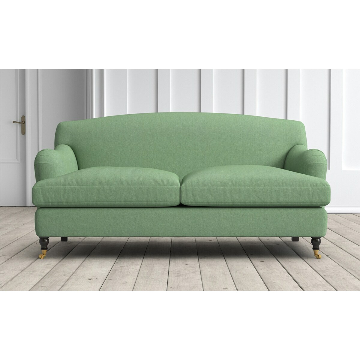 Graham and Green Doze 2 Seater Sofa in Thyme Italian Linen by Graham