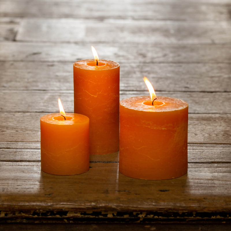 Graham and Green Ochre Tall Pillar Candle by Graham & Green