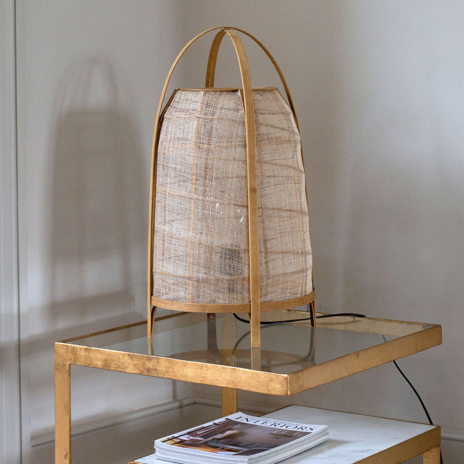 Graham and Green Goldie Woven Lamp by Graham & Green