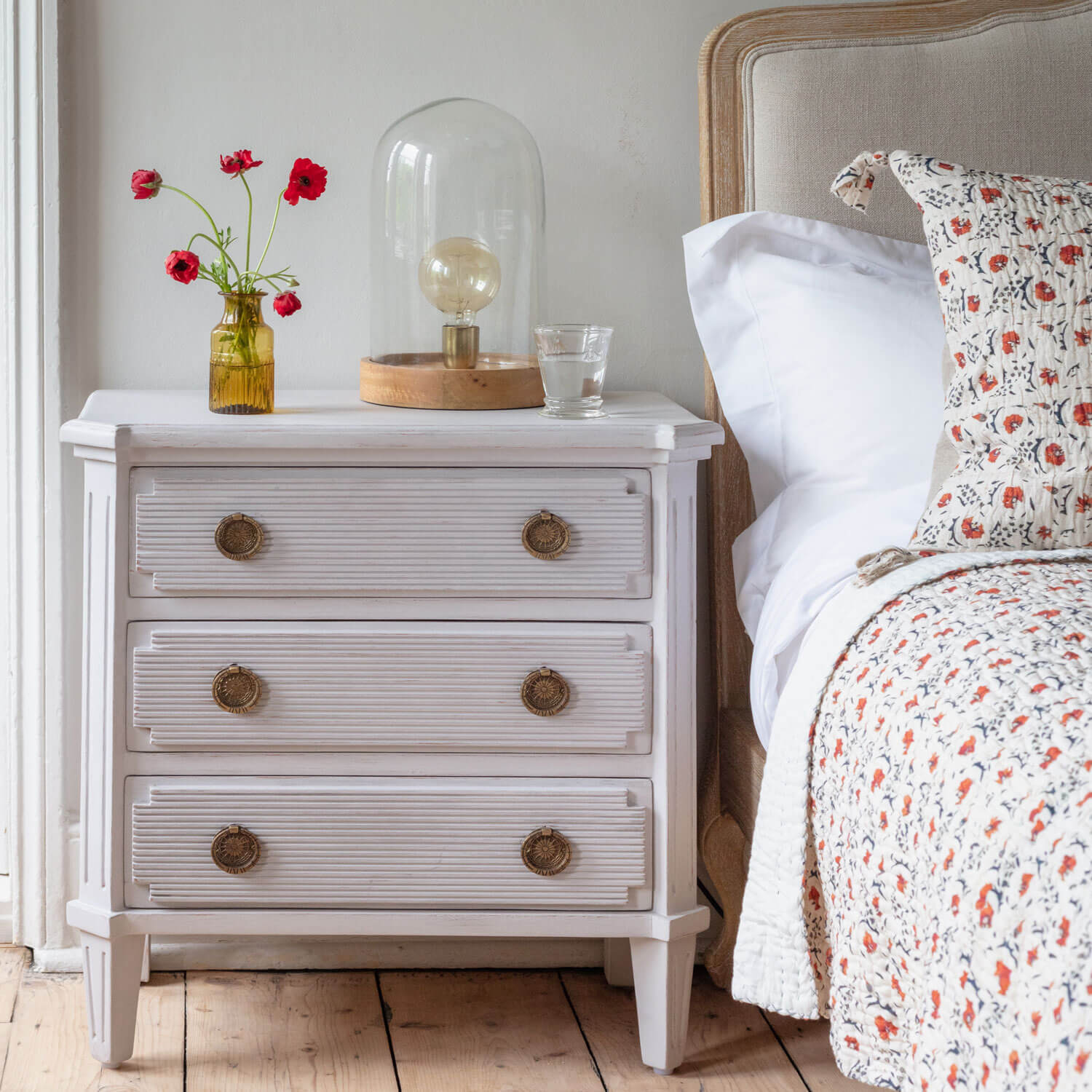 Graham and Green Lottie Three Drawer Bedside Table by Graham & Green