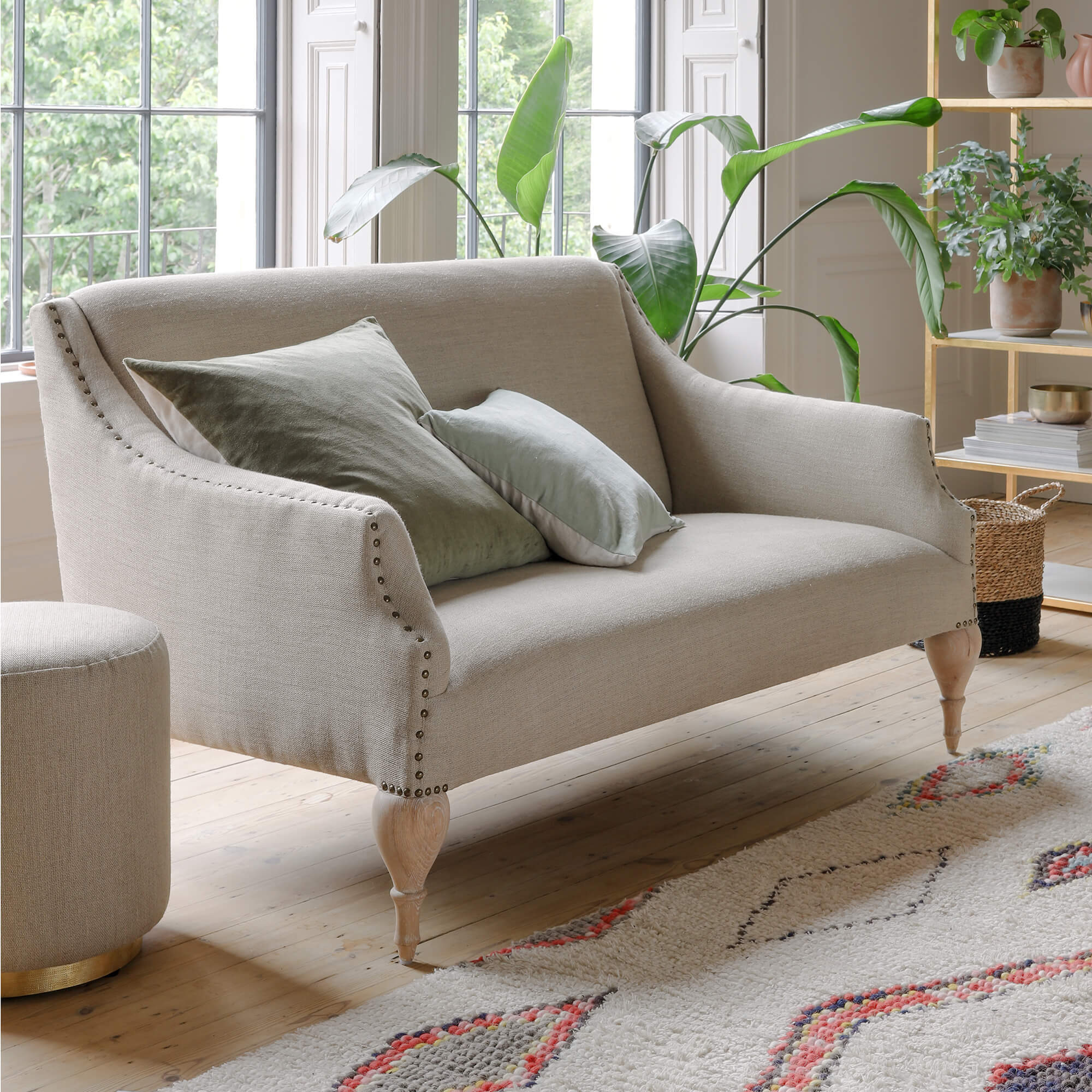 Graham and Green Renée Natural Linen Two Seater Sofa by Graham & Green ...