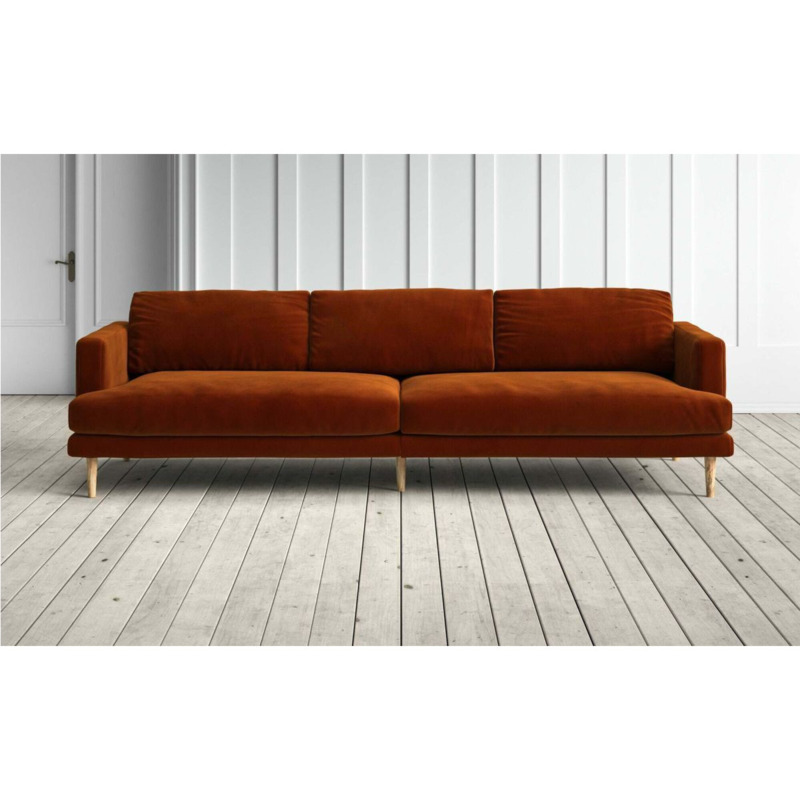 Graham and Green Sydney 4 Seater Sofa in Rust Classic Velvet by Graham & Green