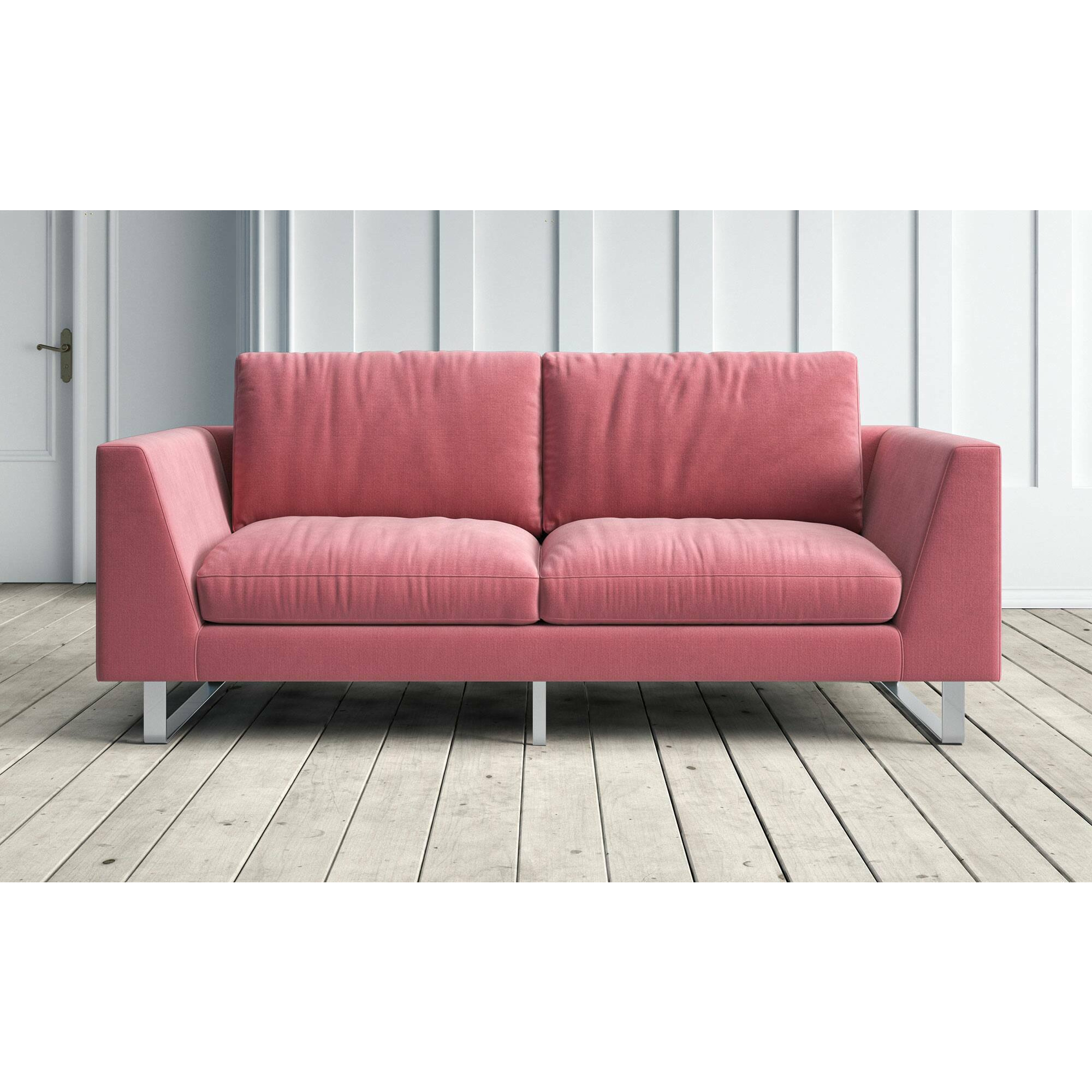 Graham and Green New York 2 Seater Sofa in Pink Classic Velvet by