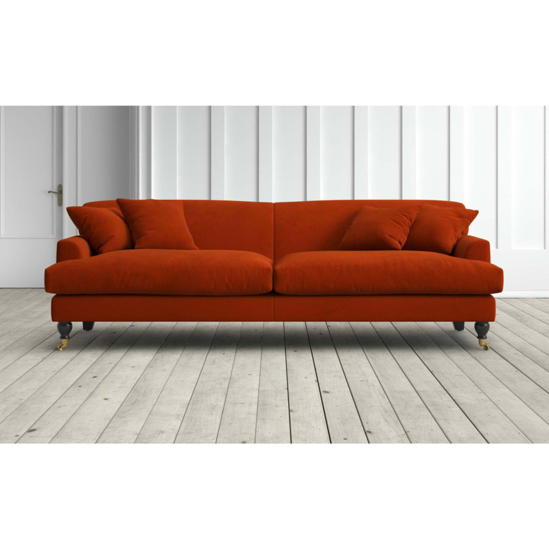 Graham and Green Clio 4 Seater Sofa in Carnelian Stain Guarded Velvet
