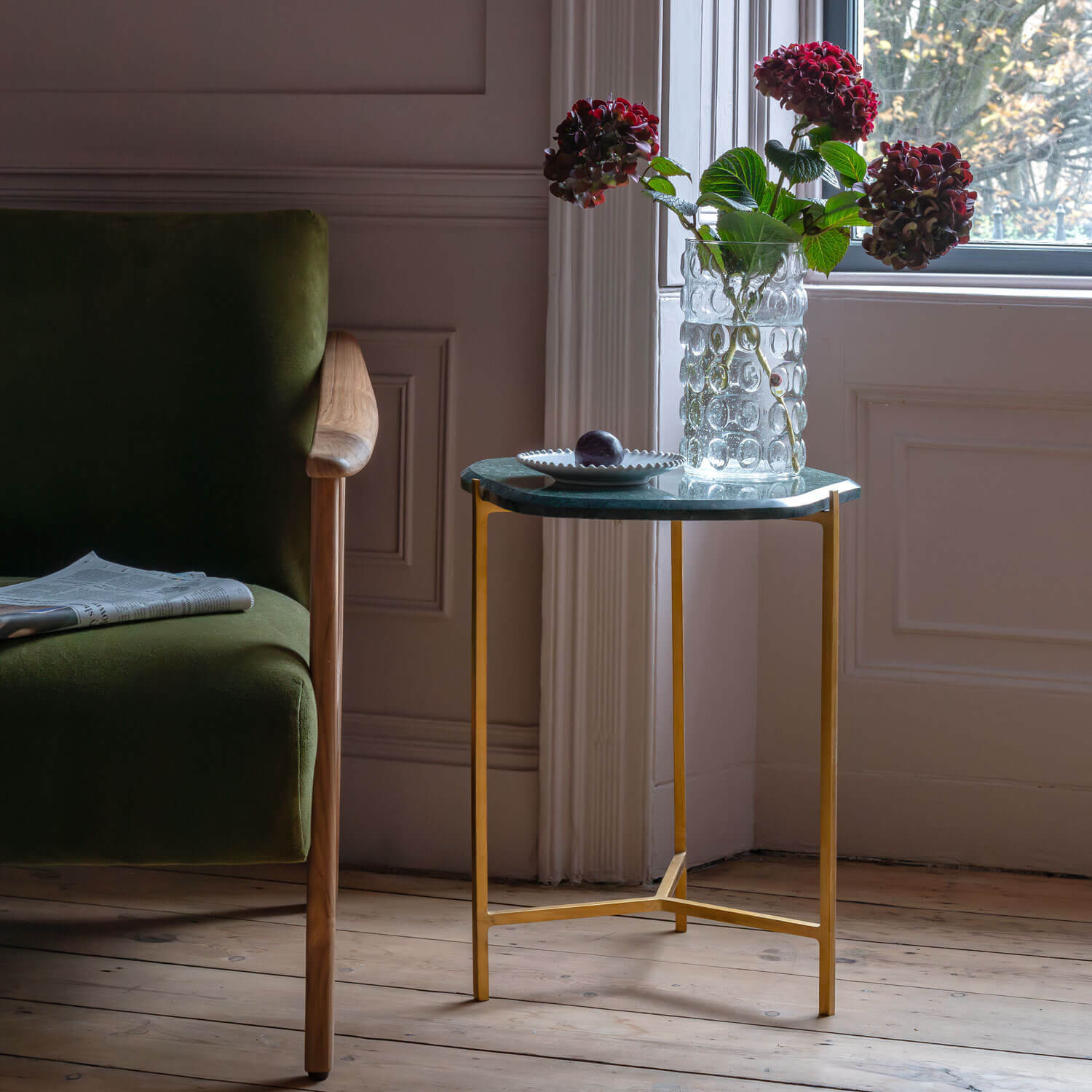 Graham and Green Gilbert Green Marble Side Table by Graham & Green