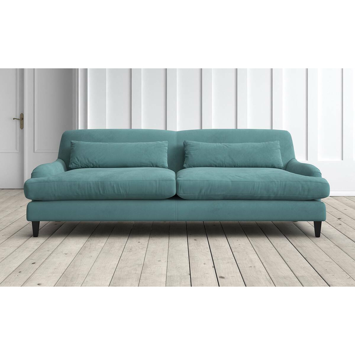 Graham and Green Campbell 3 Seater Sofa in Lagoon Stain Guarded Velvet