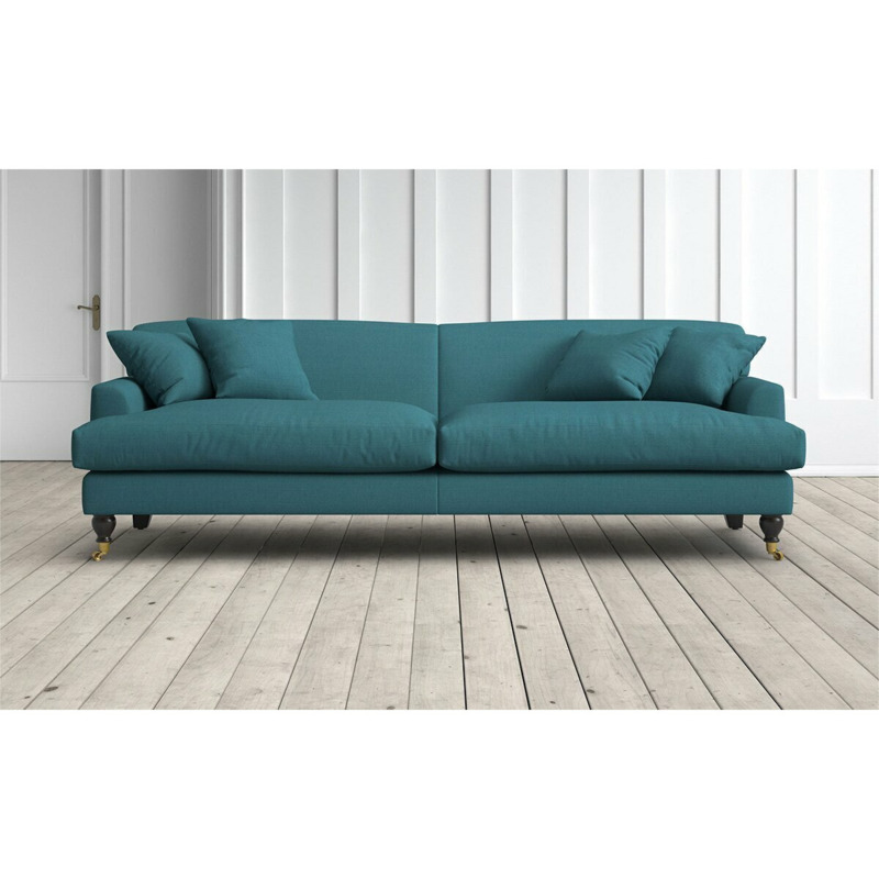 Clio 4 Seater Sofa in Peking Blue Linara by Graham & Green
