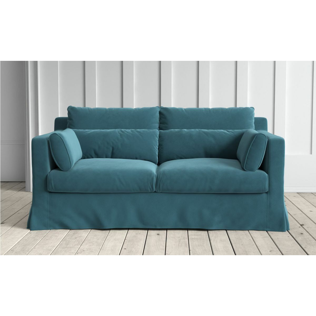 Graham and Green Jasmine 2 Seater Sofa in Cornflower Blue Lario Velvet