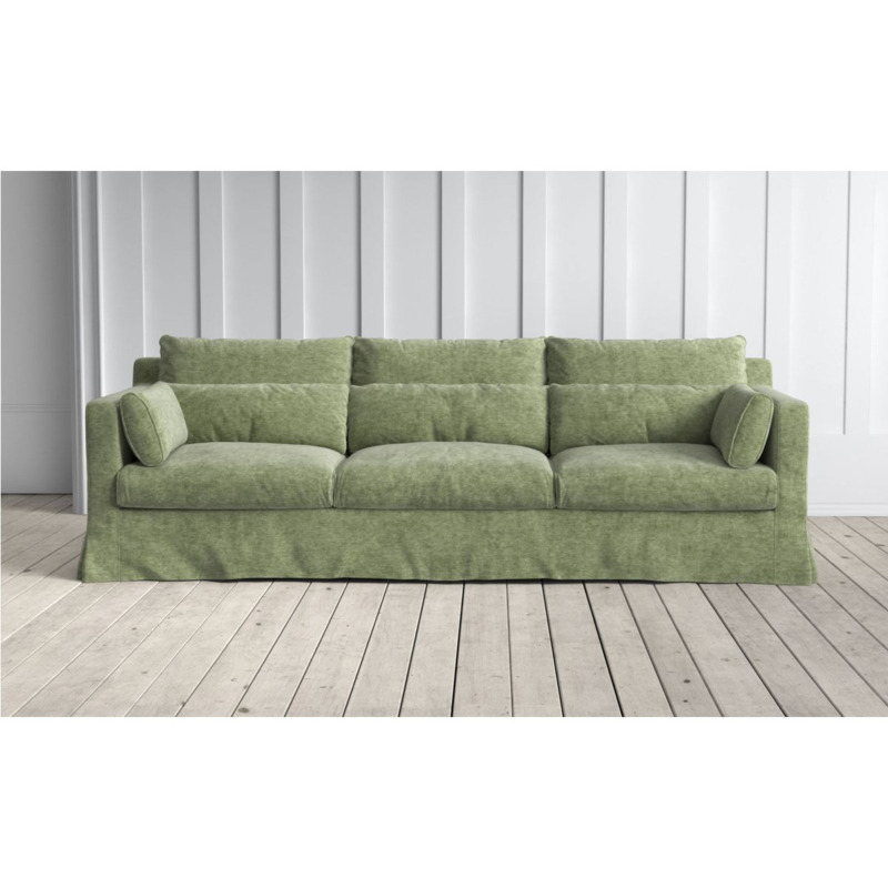 Graham and Green Jasmine 4 Seater Sofa in Green Vintage Velvet by