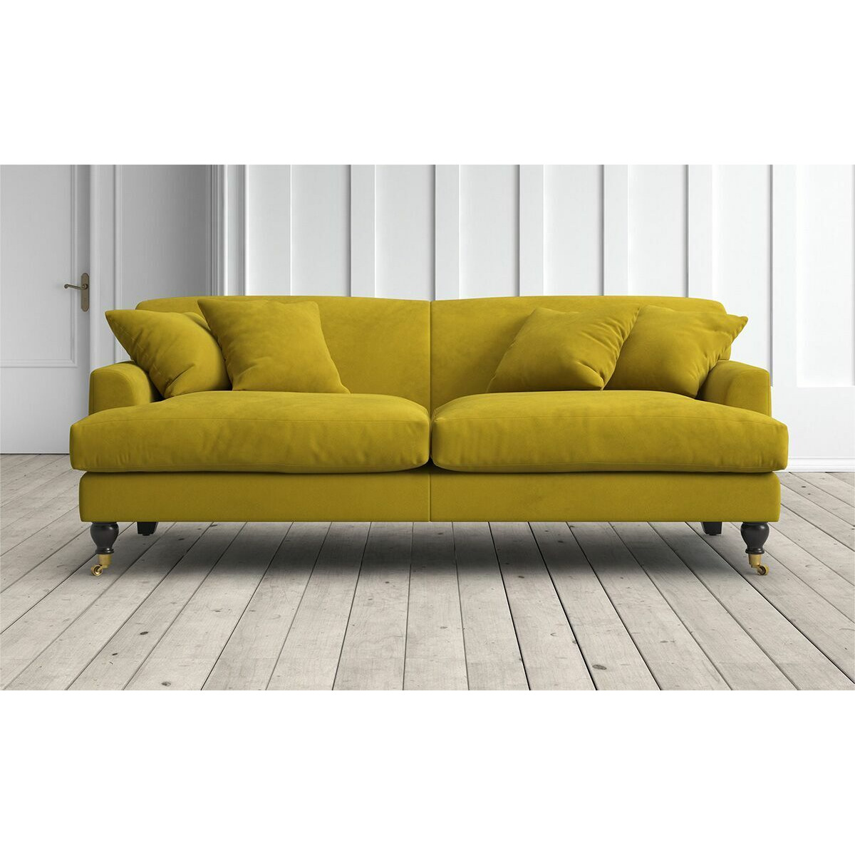 Graham and Green Clio 3 Seater Sofa in Wattle Stain Guarded Velvet by