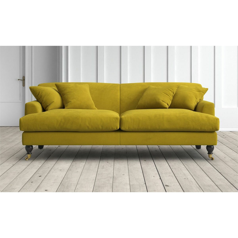 Graham and Green Clio 3 Seater Sofa in Wattle Stain Guarded Velvet by
