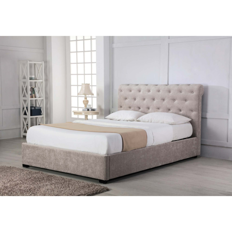 Balmoral Stone Low End Scroll Ottoman King Size Bed by Great Furniture