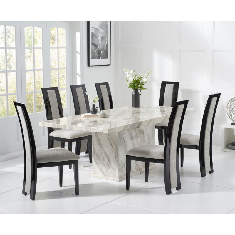 Calacatta 180cm Marble Dining Table with Raphael Chairs by Great