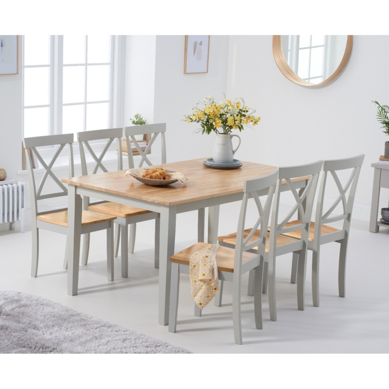 Chiltern 150cm Oak and Grey Dining Table Set with Epsom Chairs by Great