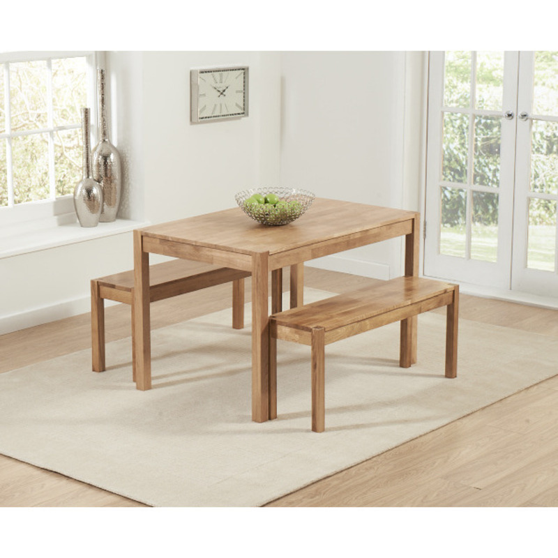 Oxford 120cm Solid Oak Dining Table with Benches by Great Furniture