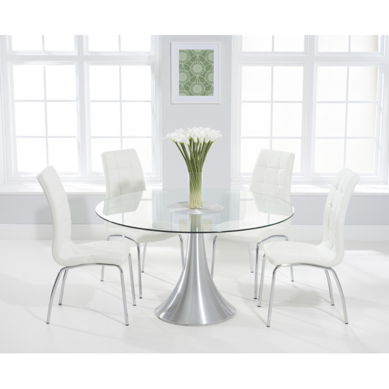 Paloma 135cm Round Glass Dining Table with Calgary Chairs by Great