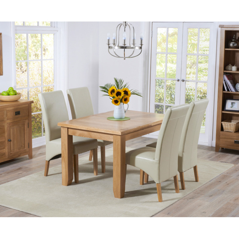 Yateley 130cm Oak Extending Dining Table with Cannes Chairs by Great