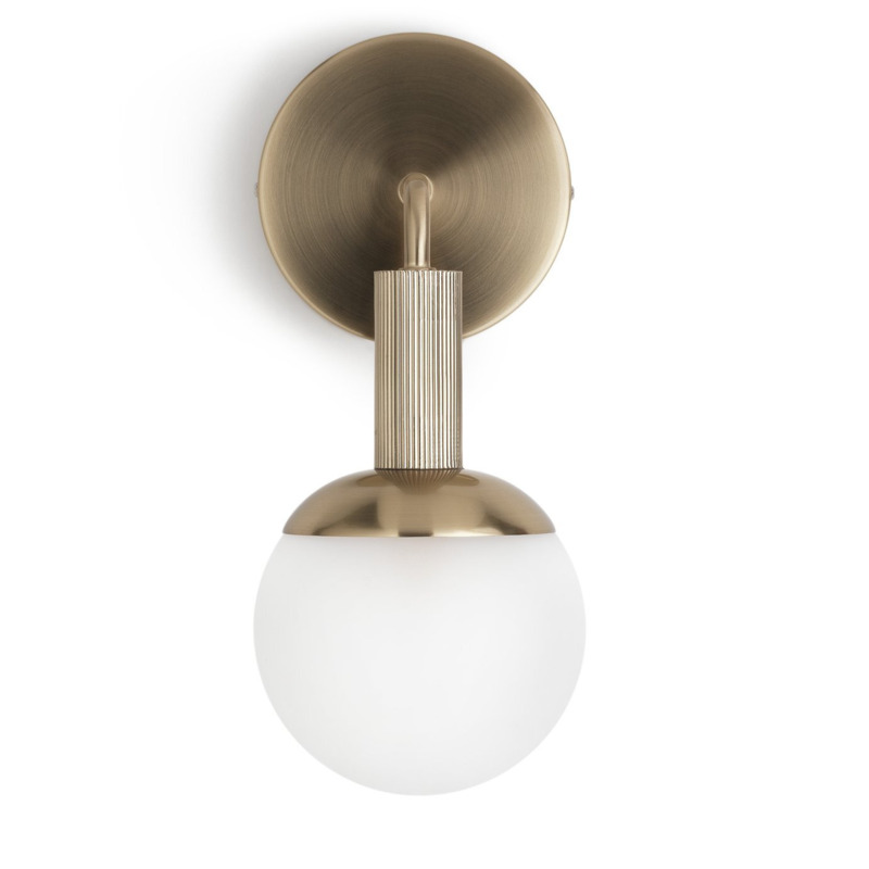 Habitat Ribbed Metal Bathroom Wall Light - Gold by Habitat | ufurnish.com