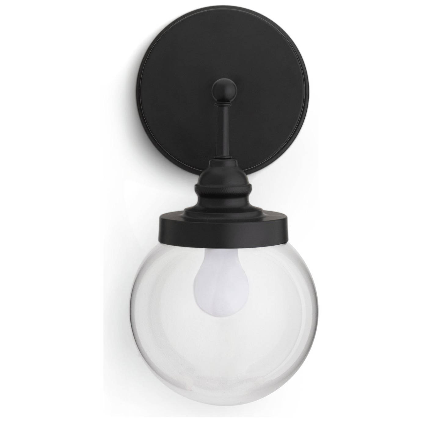 Habitat Globe Metal Bathroom Wall Light - Black by Habitat | ufurnish.com
