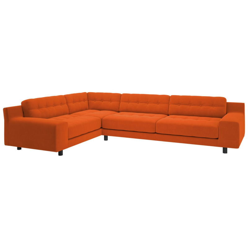 Habitat Hendricks Velvet Right Hand Corner Sofa Orange by Habitat