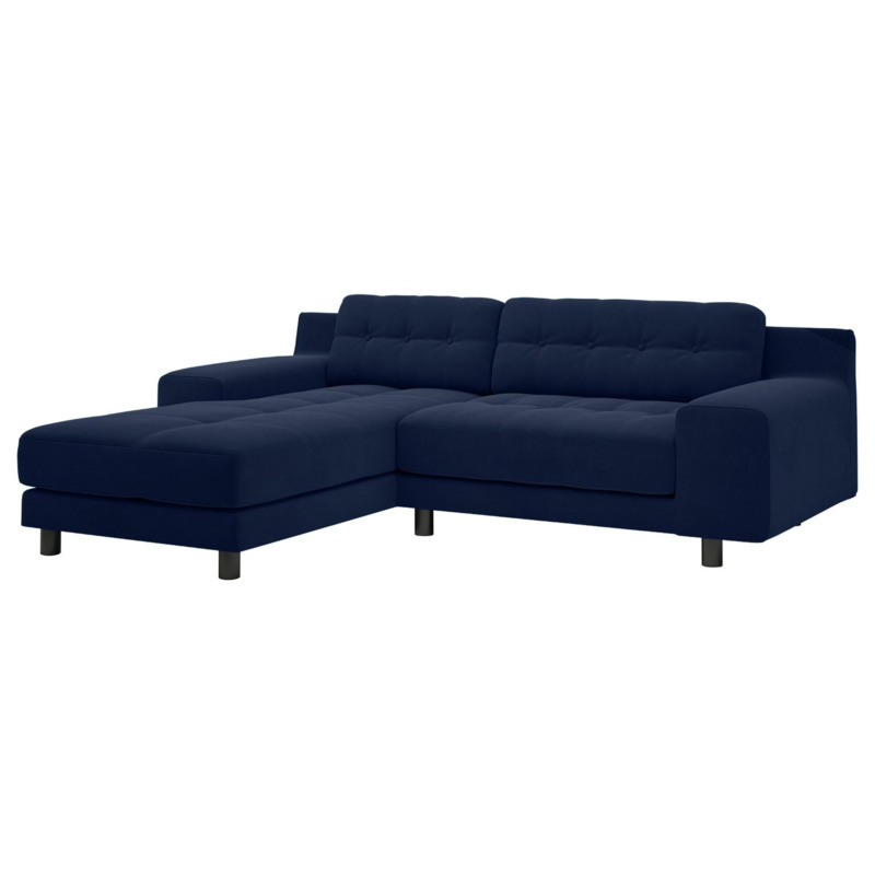 Habitat Hendricks Velvet Left Hand Corner Chaise Sofa Navy by Habitat