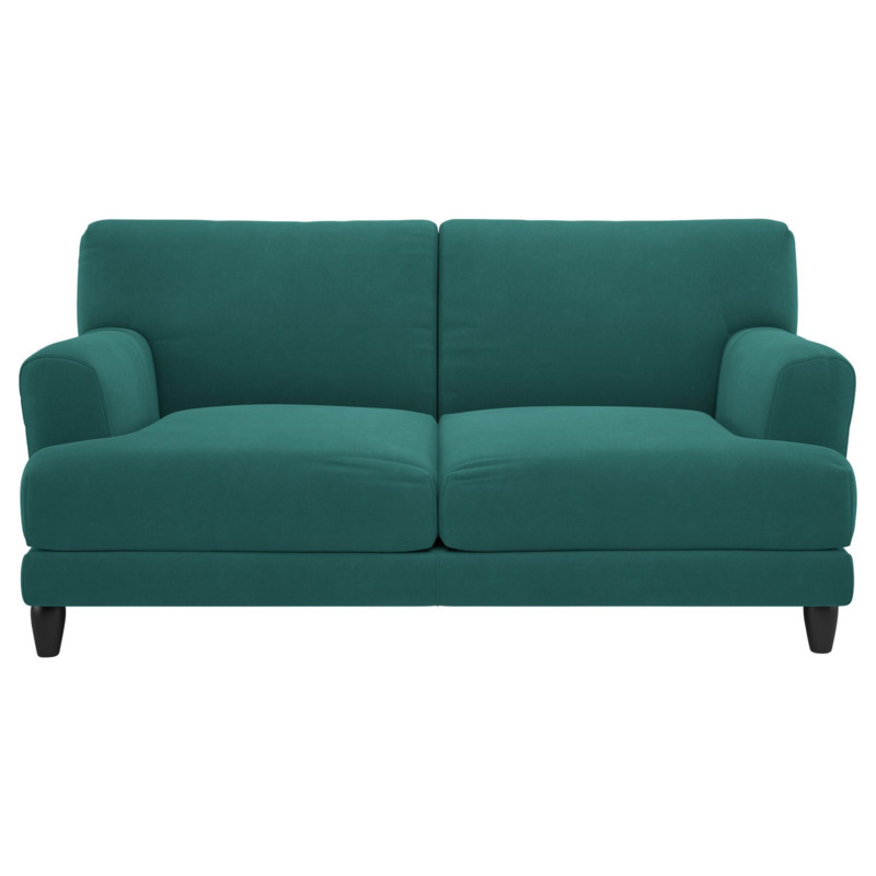 Habitat Askem Mystic Velvet 2 Seater Sofa Dark Feet Teal by Habitat