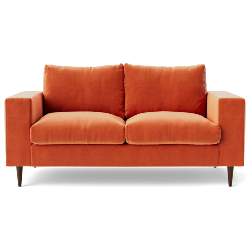Swoon Evesham Velvet 2 Seater Sofa Burnt Orange by Habitat
