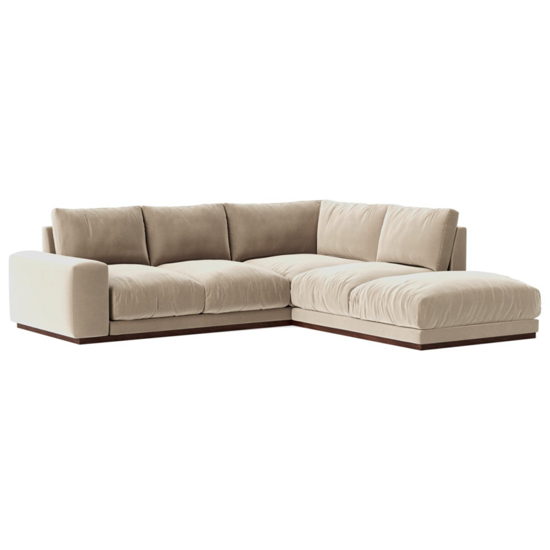 Swoon Denver Velvet Right Hand Corner Sofa Taupe by Habitat