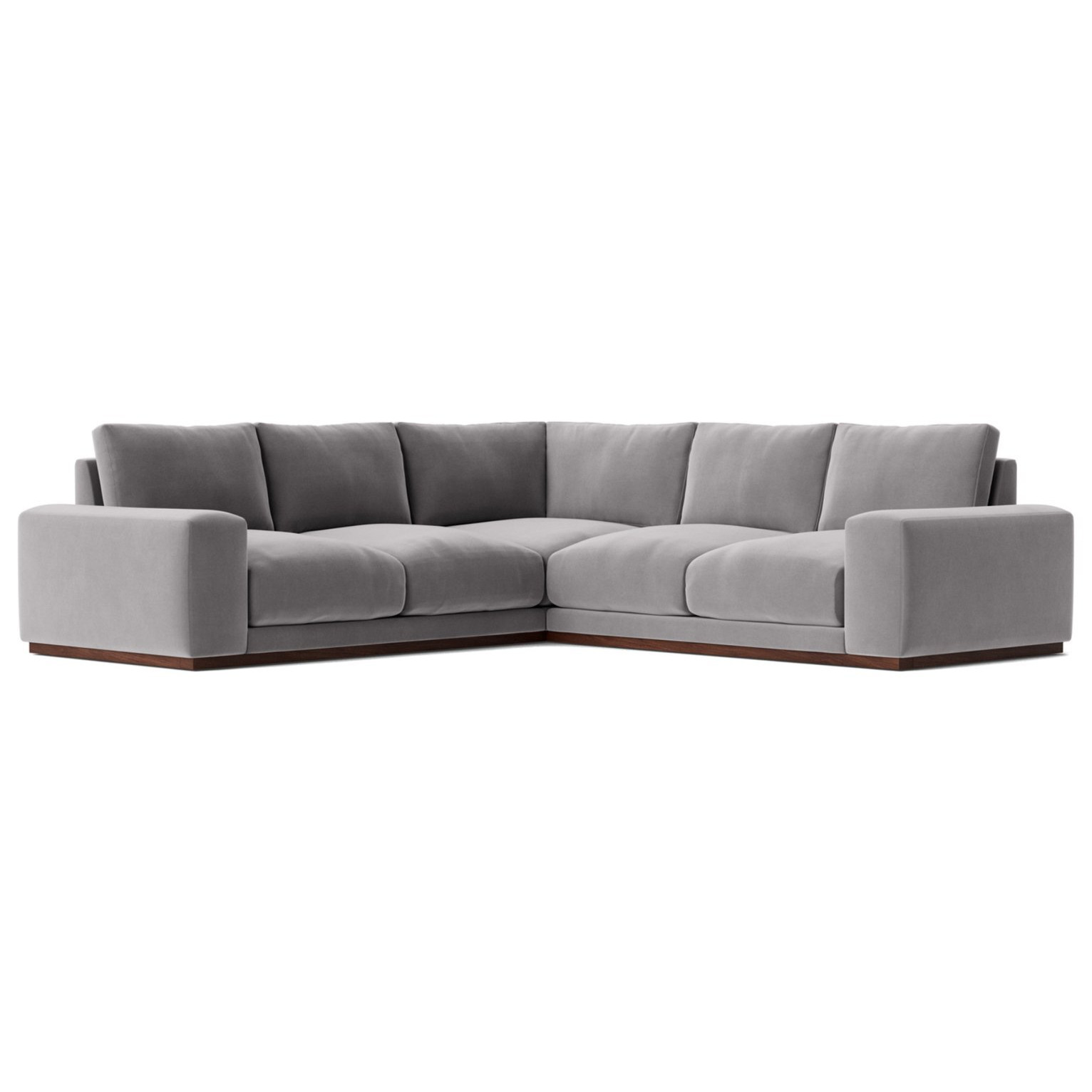 Swoon Denver Velvet 5 Seater Corner Sofa Silver Grey by Habitat