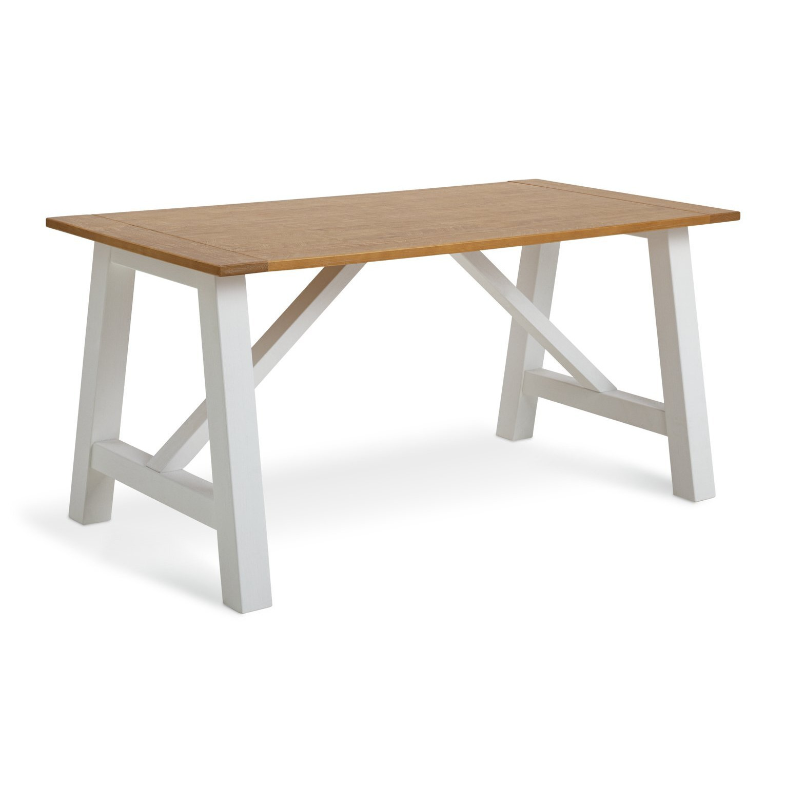 Habitat Burford Solid Wood 4 Seater Dining Table White by Habitat