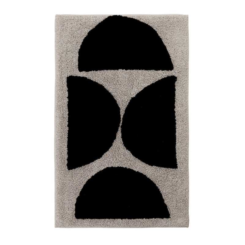 Habitat Cotton Geo Tufted Bath Mat Grey & Black by Habitat