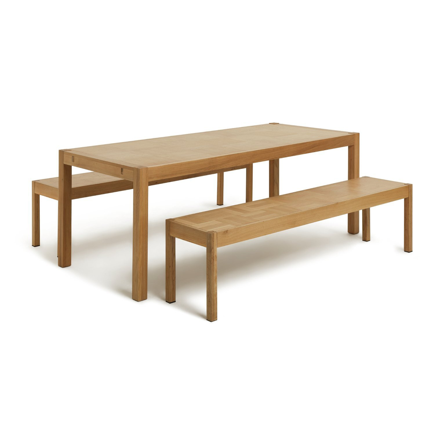 Habitat Laurie Oak Dining Table & 2 Oak Benches by Habitat | ufurnish.com