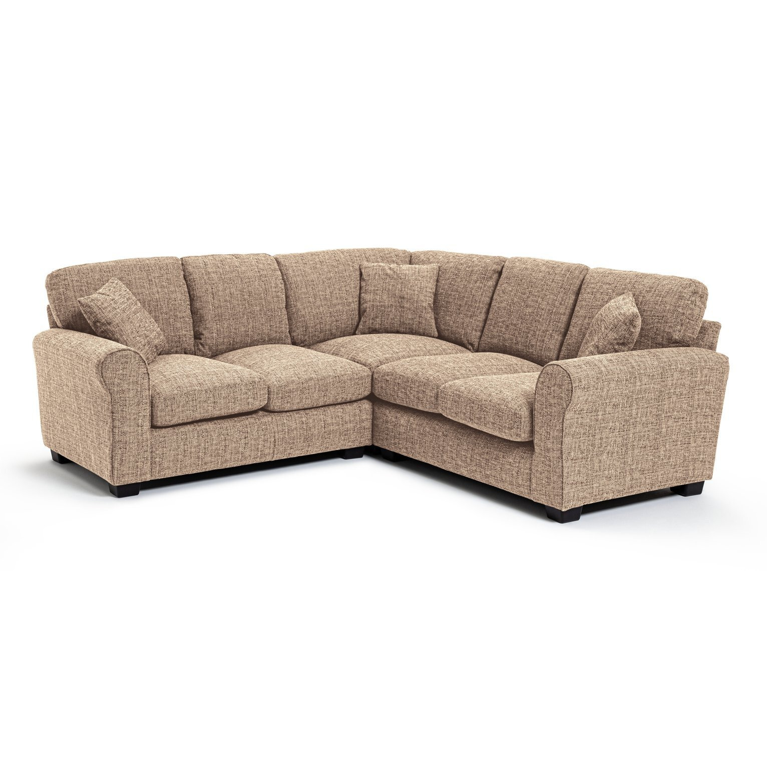 Habitat Lisbon Fabric Corner Sofa Stone by Habitat