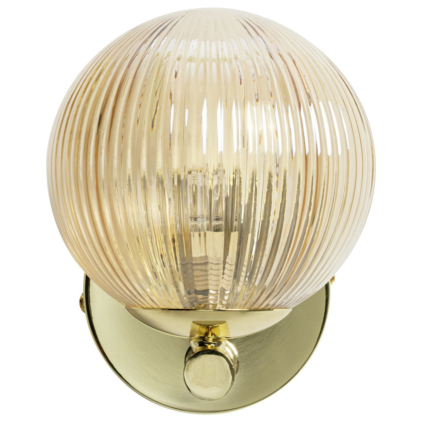 Habitat Globe Ribbed Glass Metal Wall Light - Champagne by Habitat ...