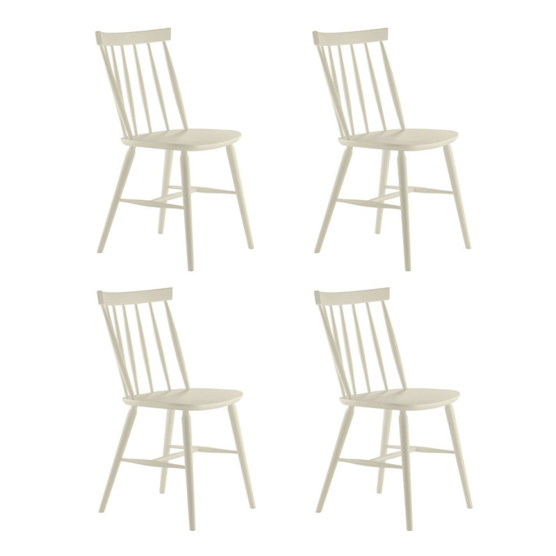 Habitat Talia 4 Solid Wood Dining Chairs White by Habitat