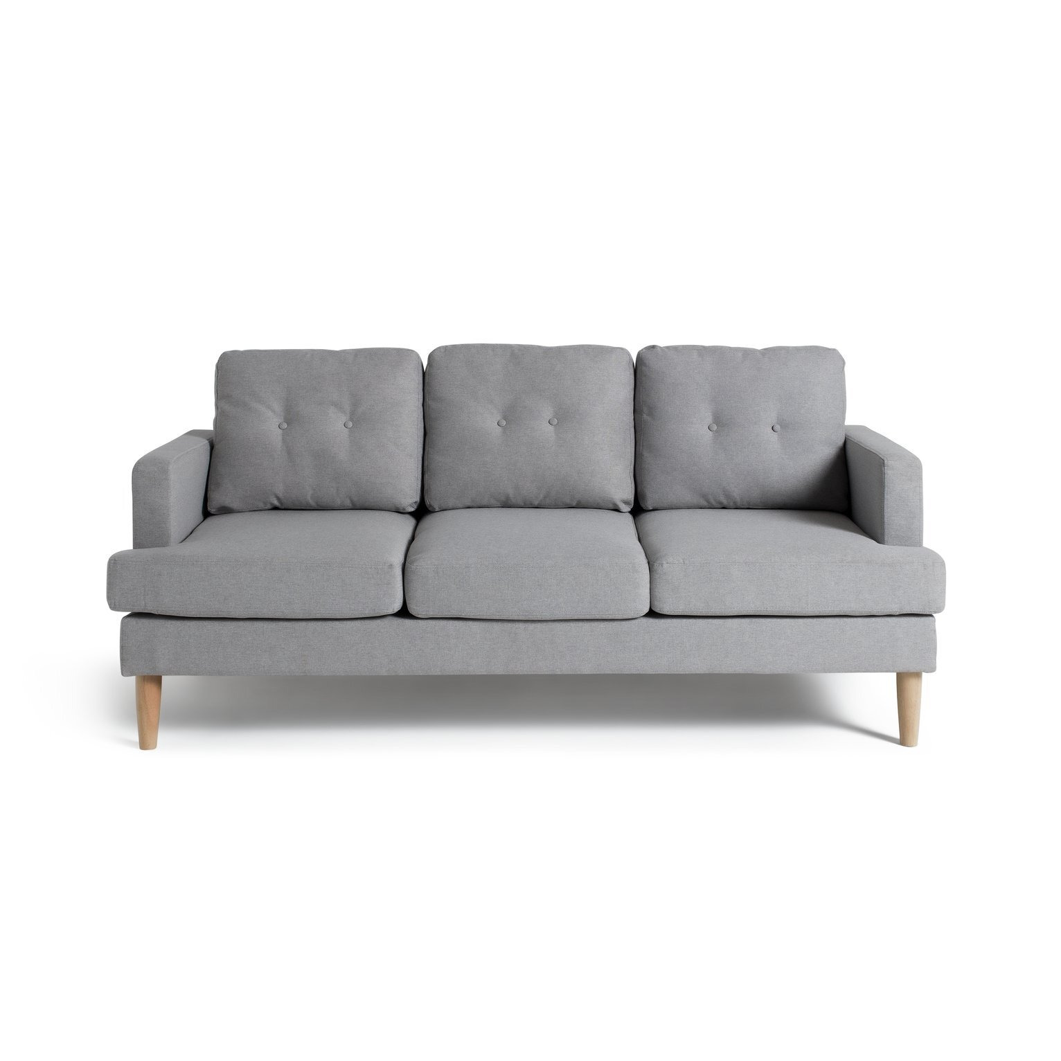 Habitat Joshua Fabric 3 Seater Sofa Light Grey by Habitat