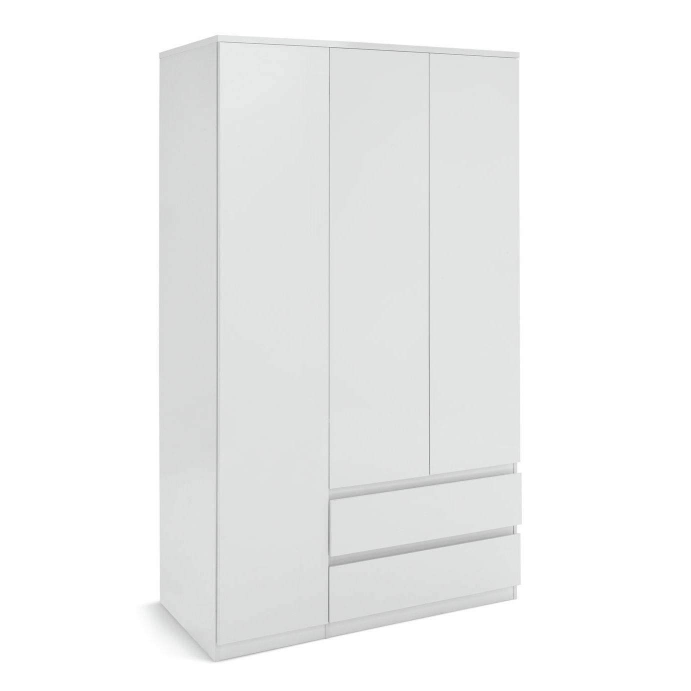 Habitat Jenson 3 Door 2 Drawer Tall Wardrobe White Gloss by Habitat