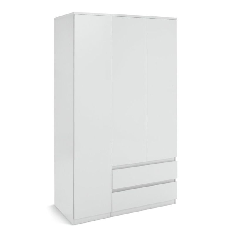 Habitat Jenson 3 Door 2 Drawer Tall Wardrobe White Gloss by Habitat