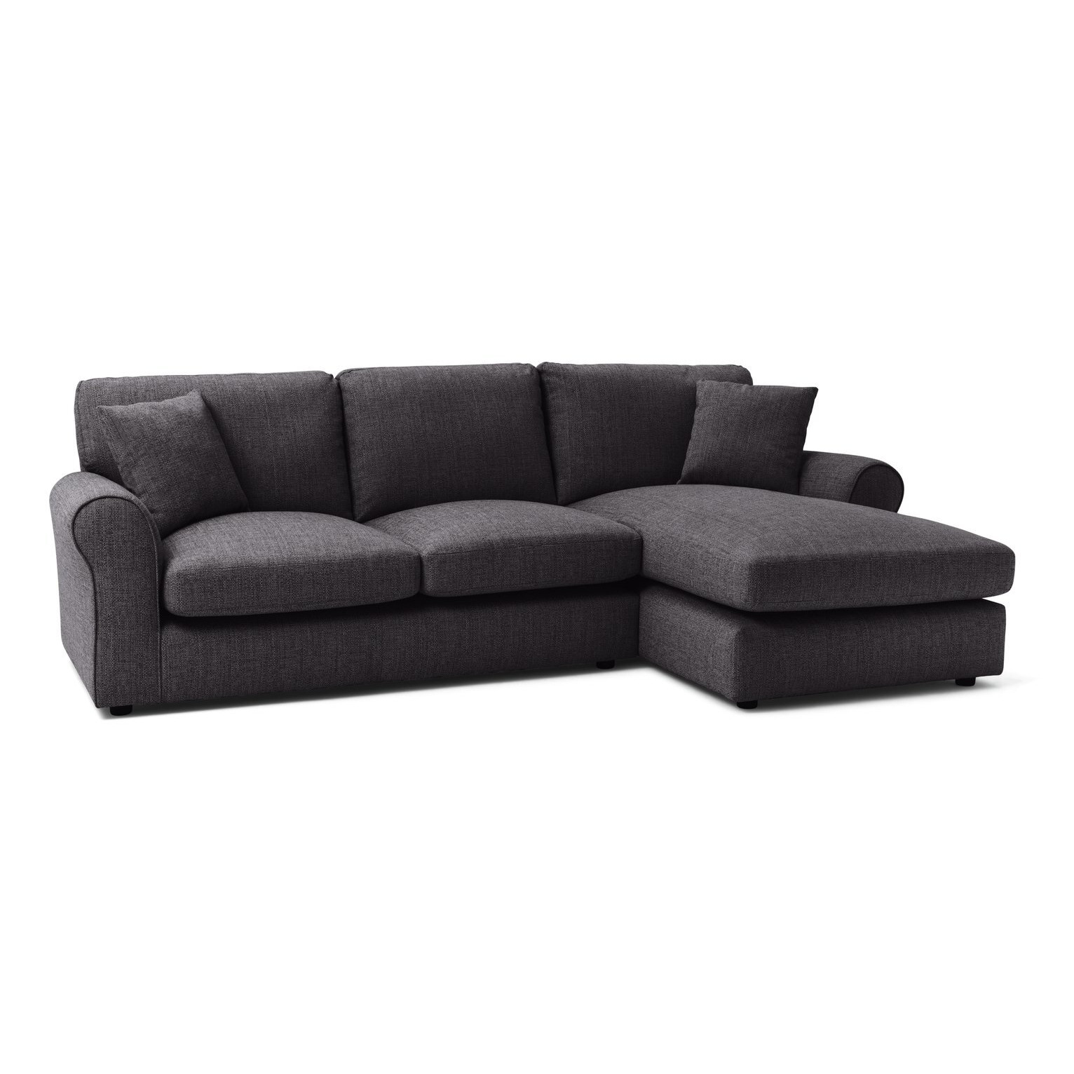 Habitat Lisbon Fabric Right Hand Corner Chaise SofaCharcoal by Habitat