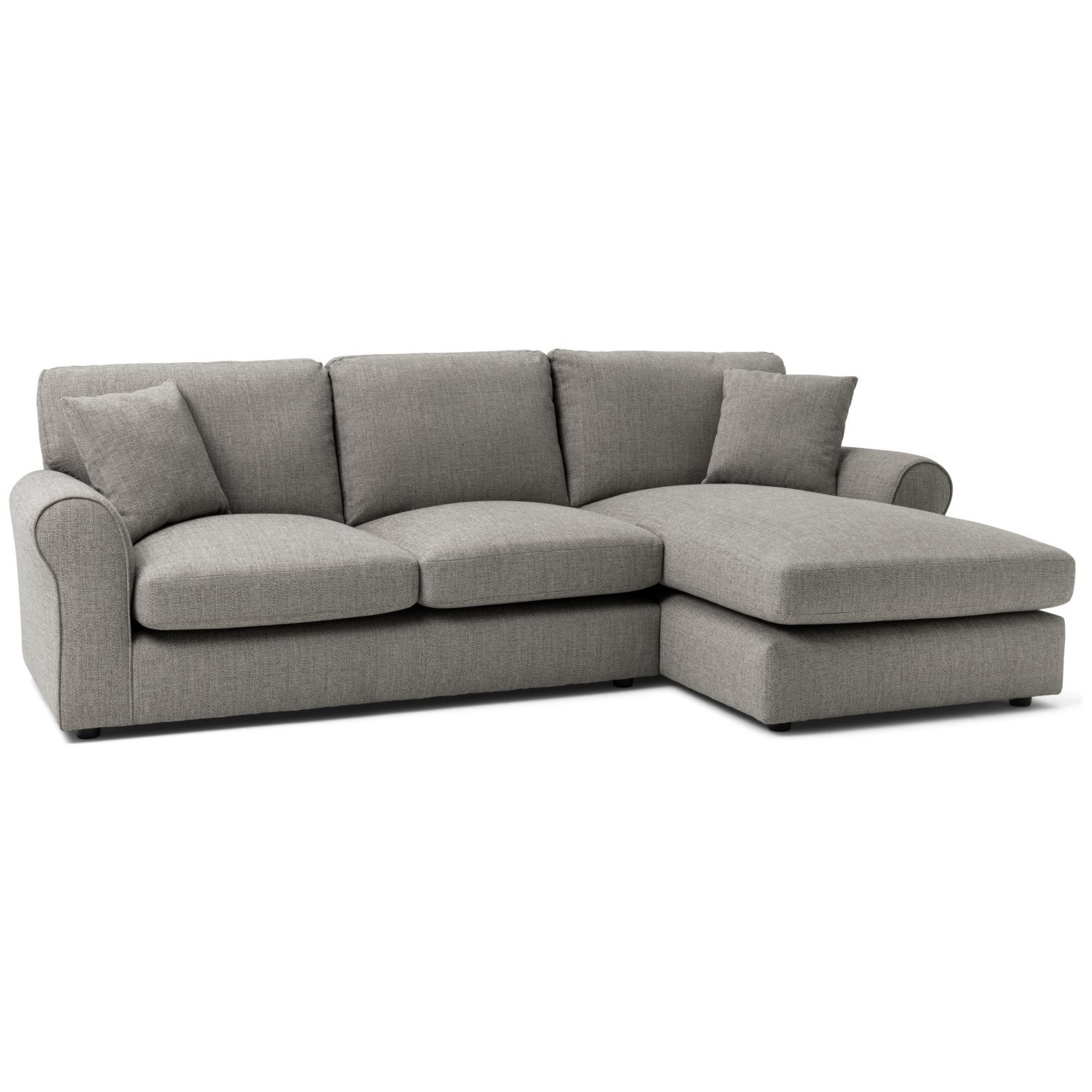 Habitat Lisbon Fabric Right Corner Chaise Sofa Grey by Habitat