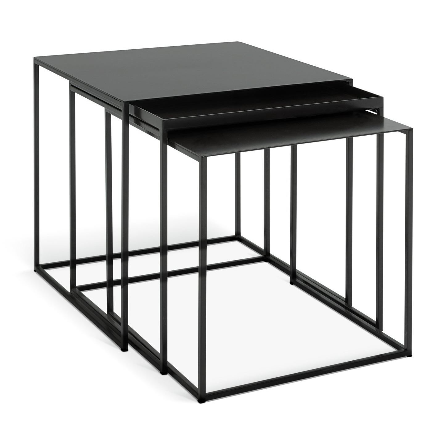 Habitat Loft Living Nest of 3 Tables Black by Habitat