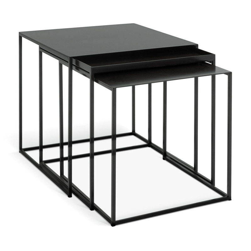 Habitat Loft Living Nest of 3 Tables Black by Habitat