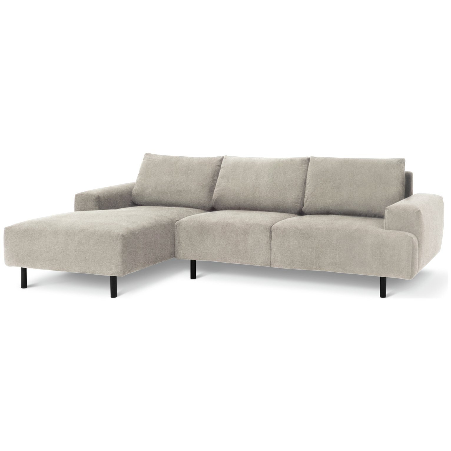 Habitat Julien Velvet Left Hand Corner Chaise SofaParchment by Habitat