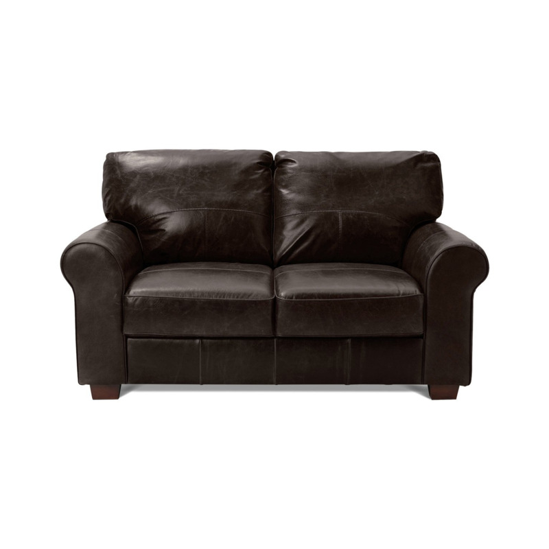 Habitat Salisbury Leather 2 Seater Sofa Chocolate by Habitat